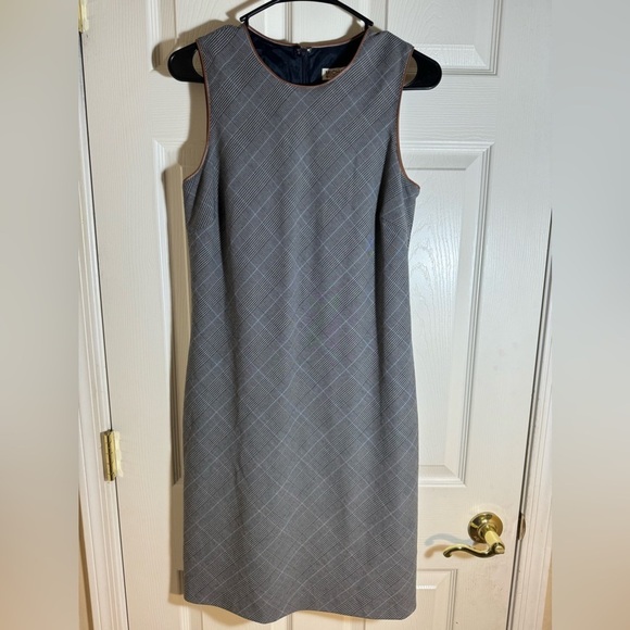 Michael Michael Kors career dress size 6 lined plaid sleeveless midi office wear - Picture 1 of 7